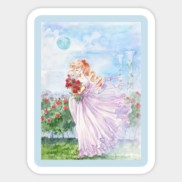 Princess Serenity with Roses Sticker by eosofdawn